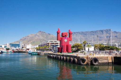Coca cola man at Cape Town, Waterfront